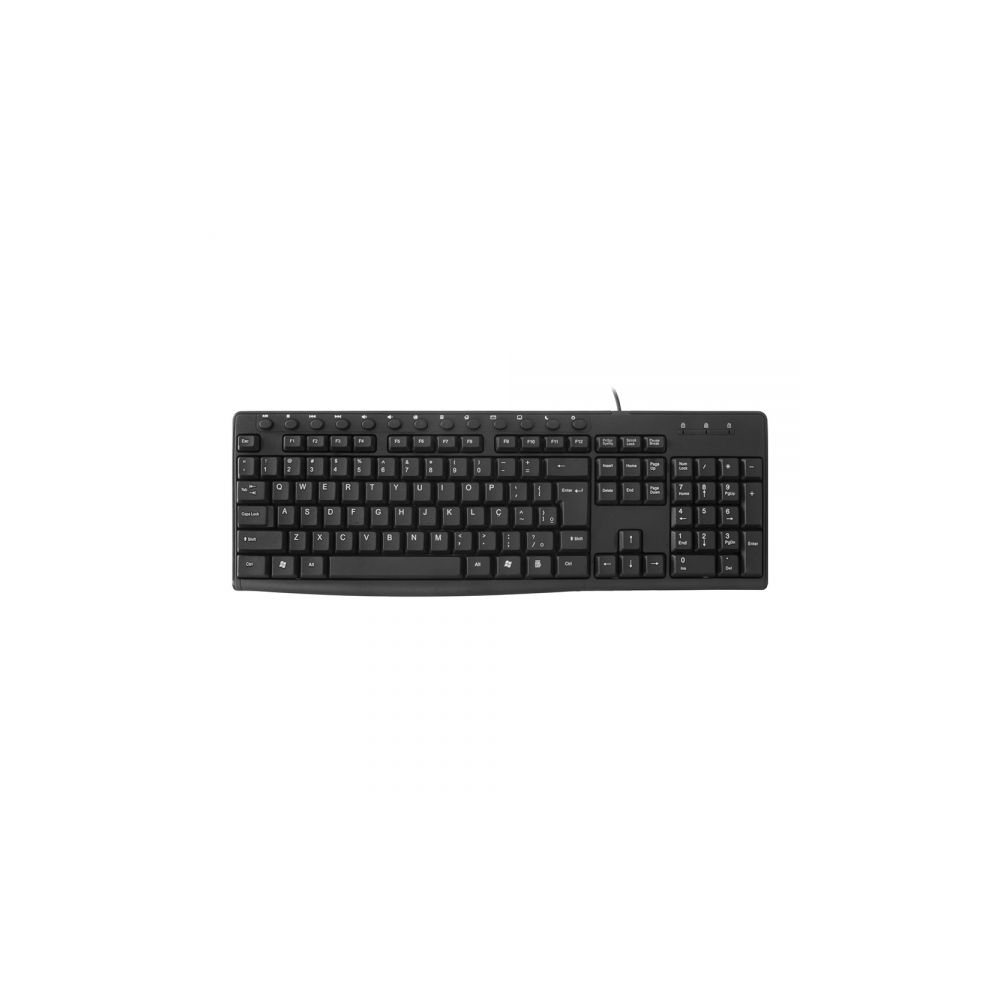 Teclado USB Multimídia KB-M30BK Preto - C3Tech