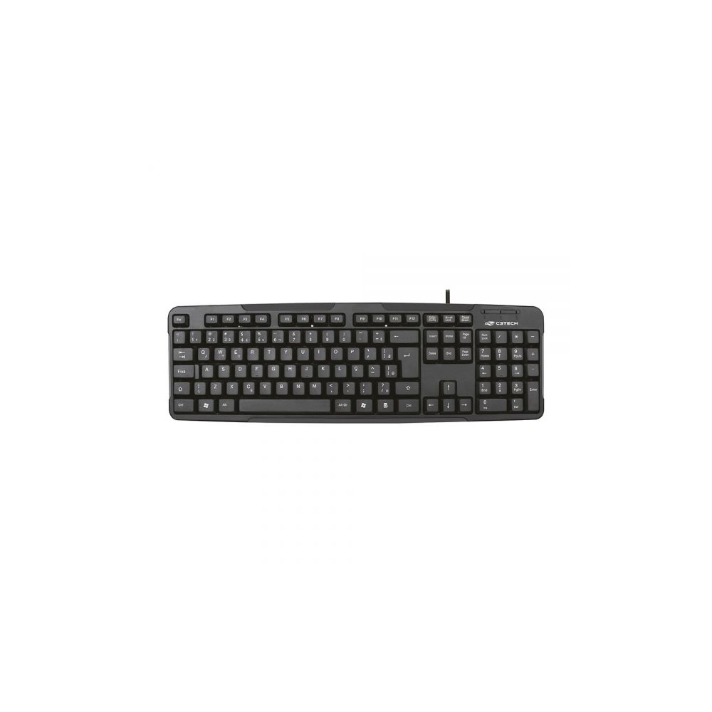 Teclado USB Padrão KB-13BK Preto com Fio - C3Tech