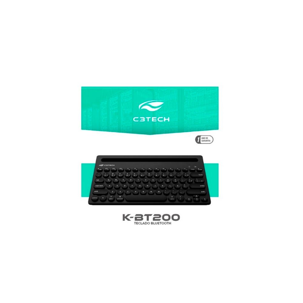 Teclado Sem Fio Bluetooth K-BT200BK - C3Tech