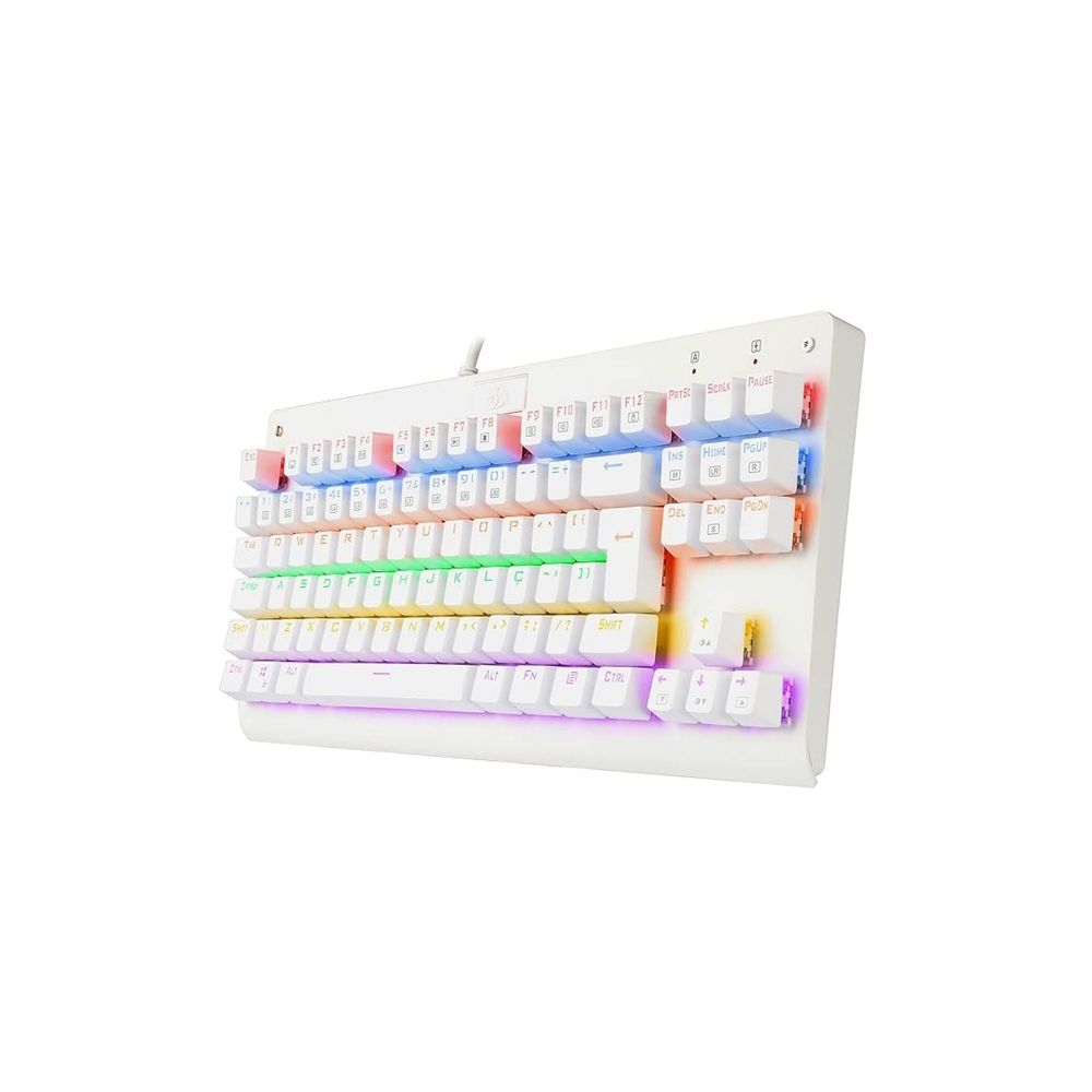 Teclado Gamer Mecânico RGB Switch Azul Branco – Redragon