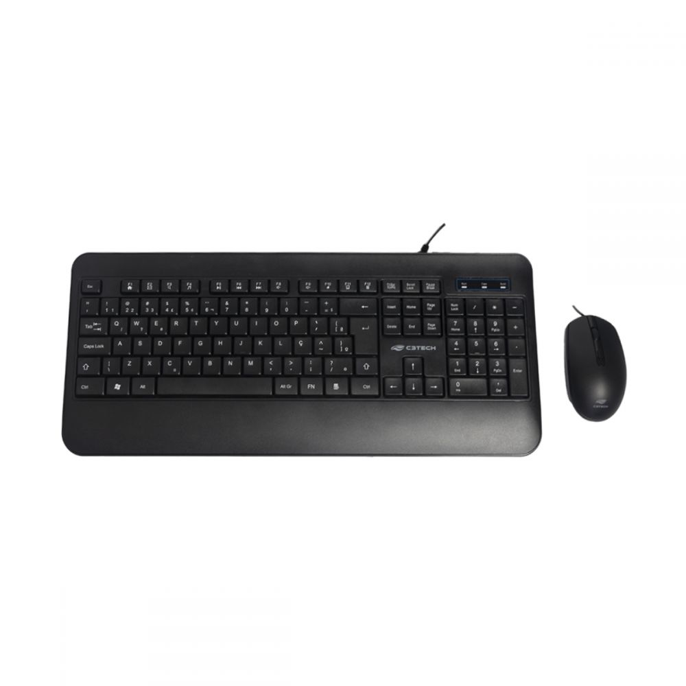 Kit Teclado + Mouse USB KT-200BK Preto  - C3Tech