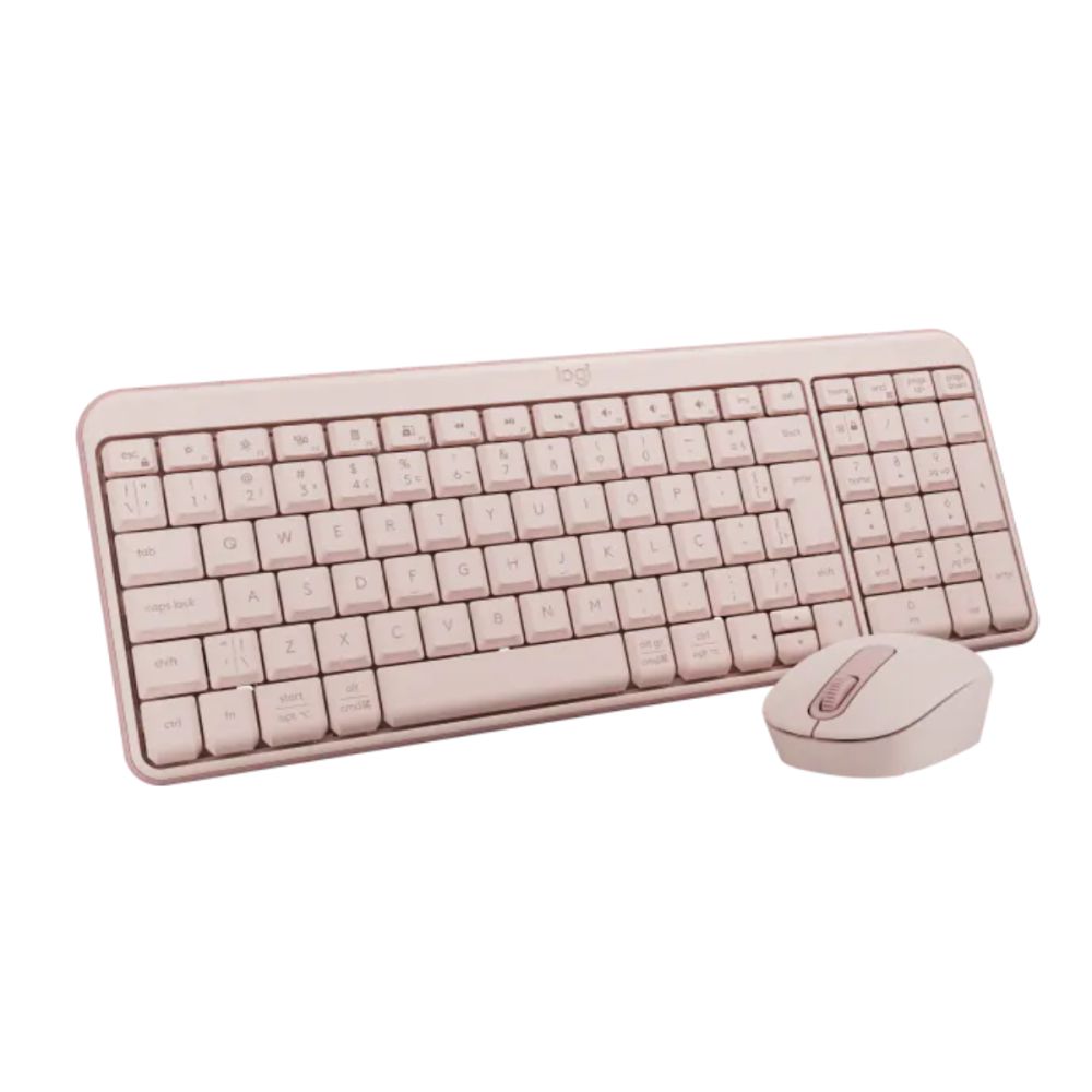 Combo Teclado e Mouse Sem Fio MK250 Rosa - Logitech