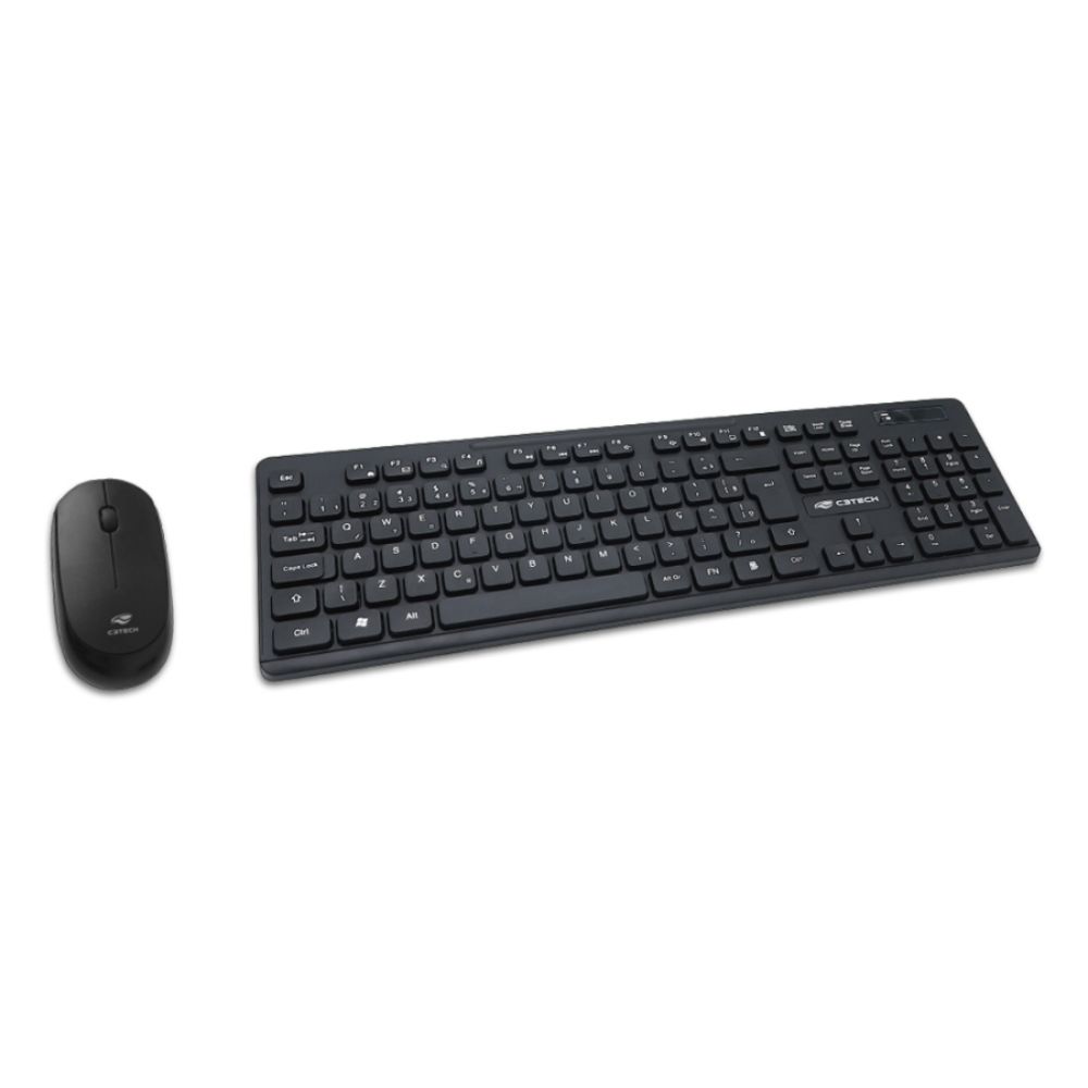 Kit Teclado + Mouse Sem Fio K-W20BK - C3Tech