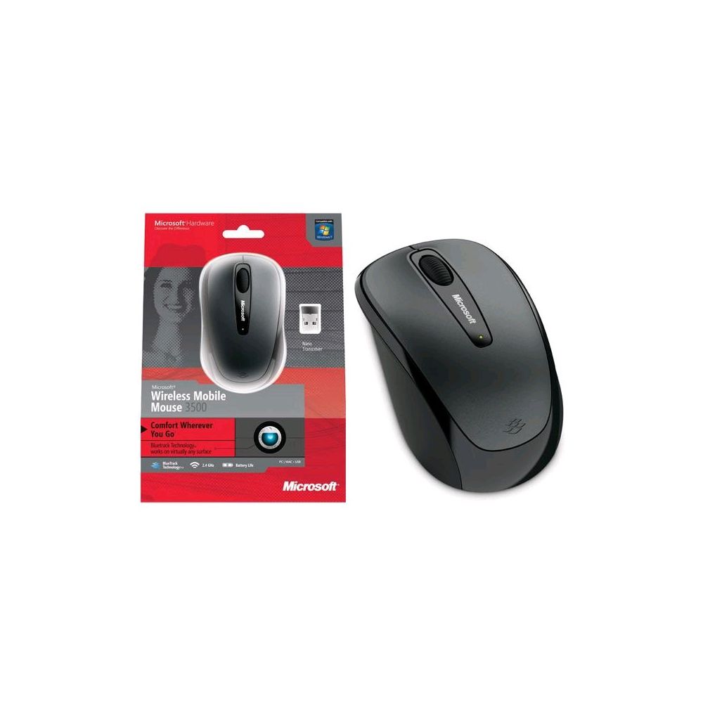 Mouse Wireless Mobile 3500 GMF-00009  Lochness Gray  Preto - Microsoft
