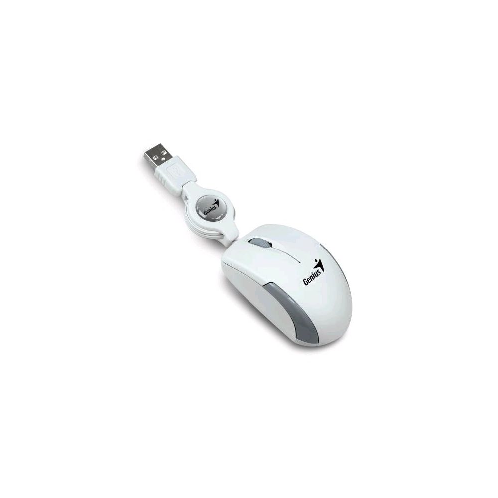 Mouse Micro Traveler Retrátil USB Branco - Genius