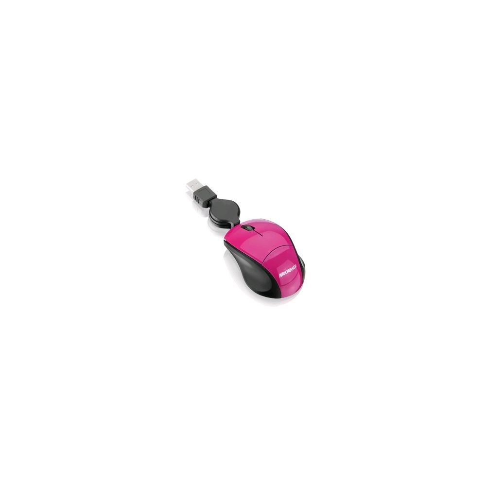 Mouse Mini Óptico Retrátil Fit USB Mod.MO156 Pink - Multilaser