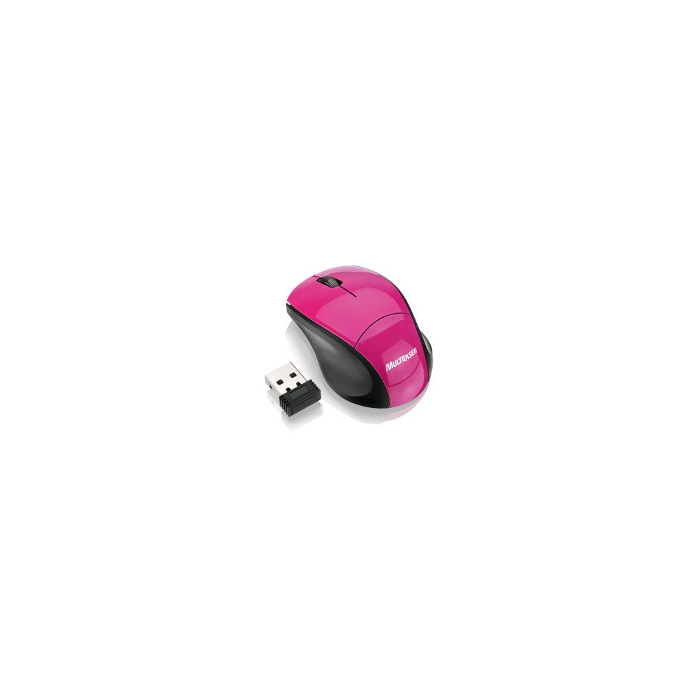 Mouse Óptico s/ Fio Fit USB Mod.MO151 Rosa - Multilaser