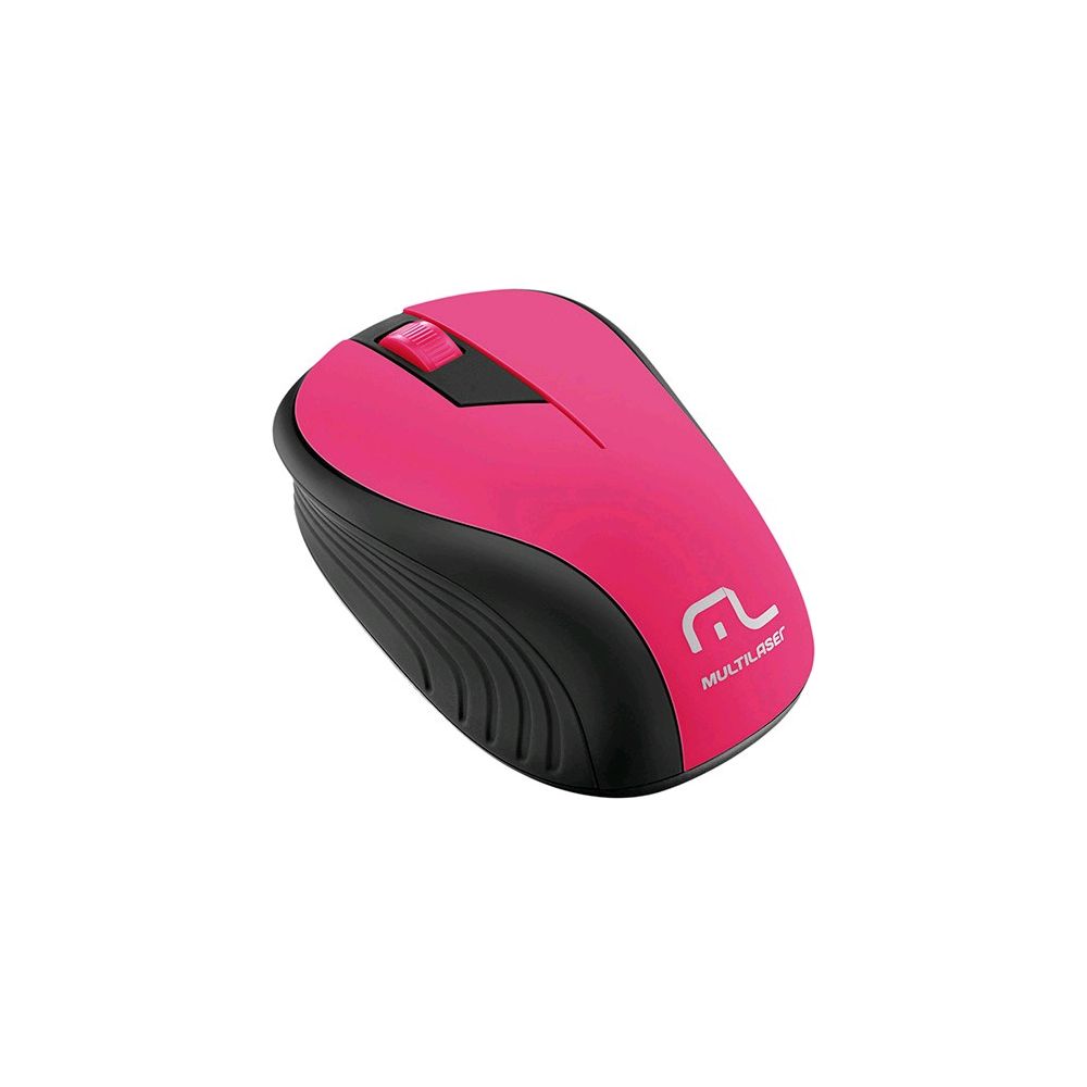 Mouse Sem Fio Preto e Rosa USB - Multilaser