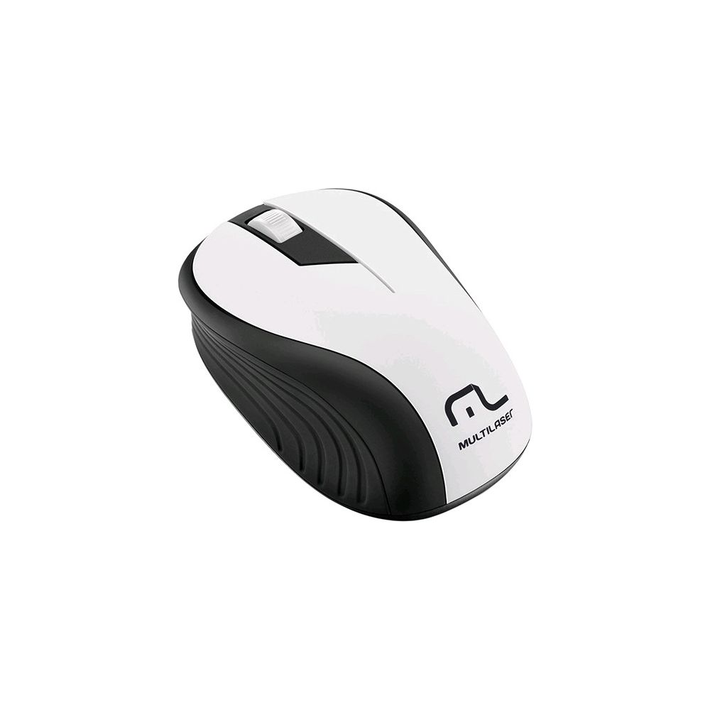 Mouse Sem Fio Preto e Branco USB - Multilaser