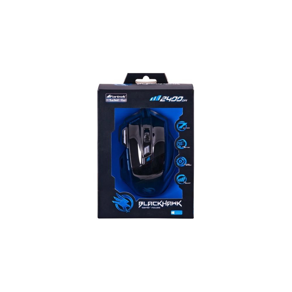 Mouse Gamer Black Hawk Óptico USB 2400 DPI OM703 - Fortrek
