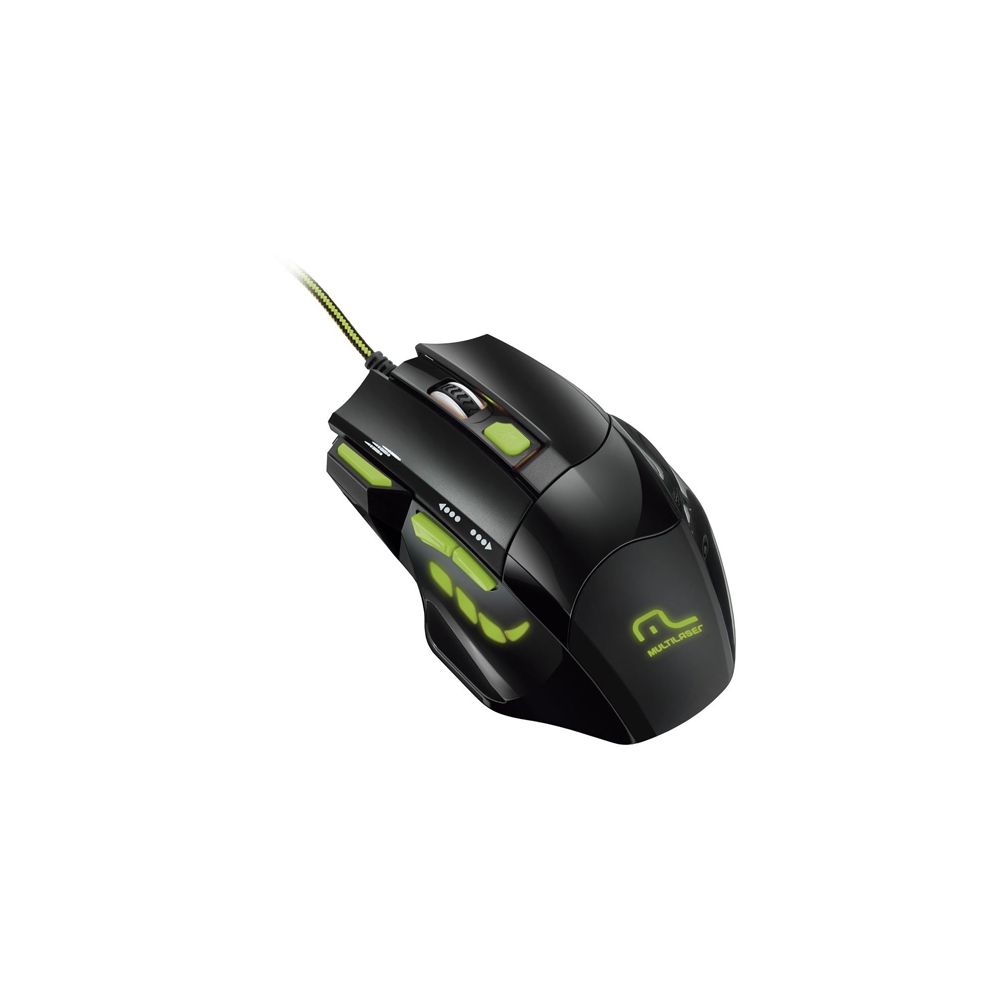 Mouse Gamer 2400DPI Preto e Verde MO208 - Multilaser