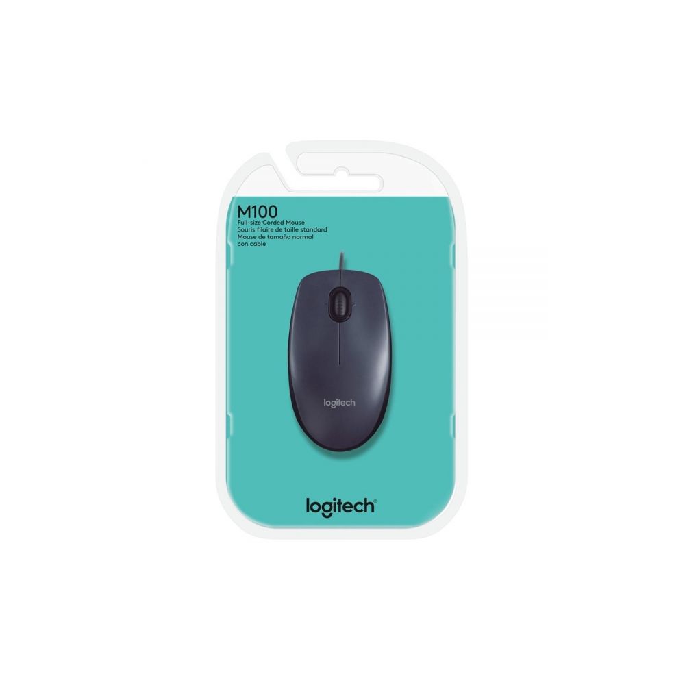 Mouse Óptico M100 Preto USB 1000 DPI - Logitech