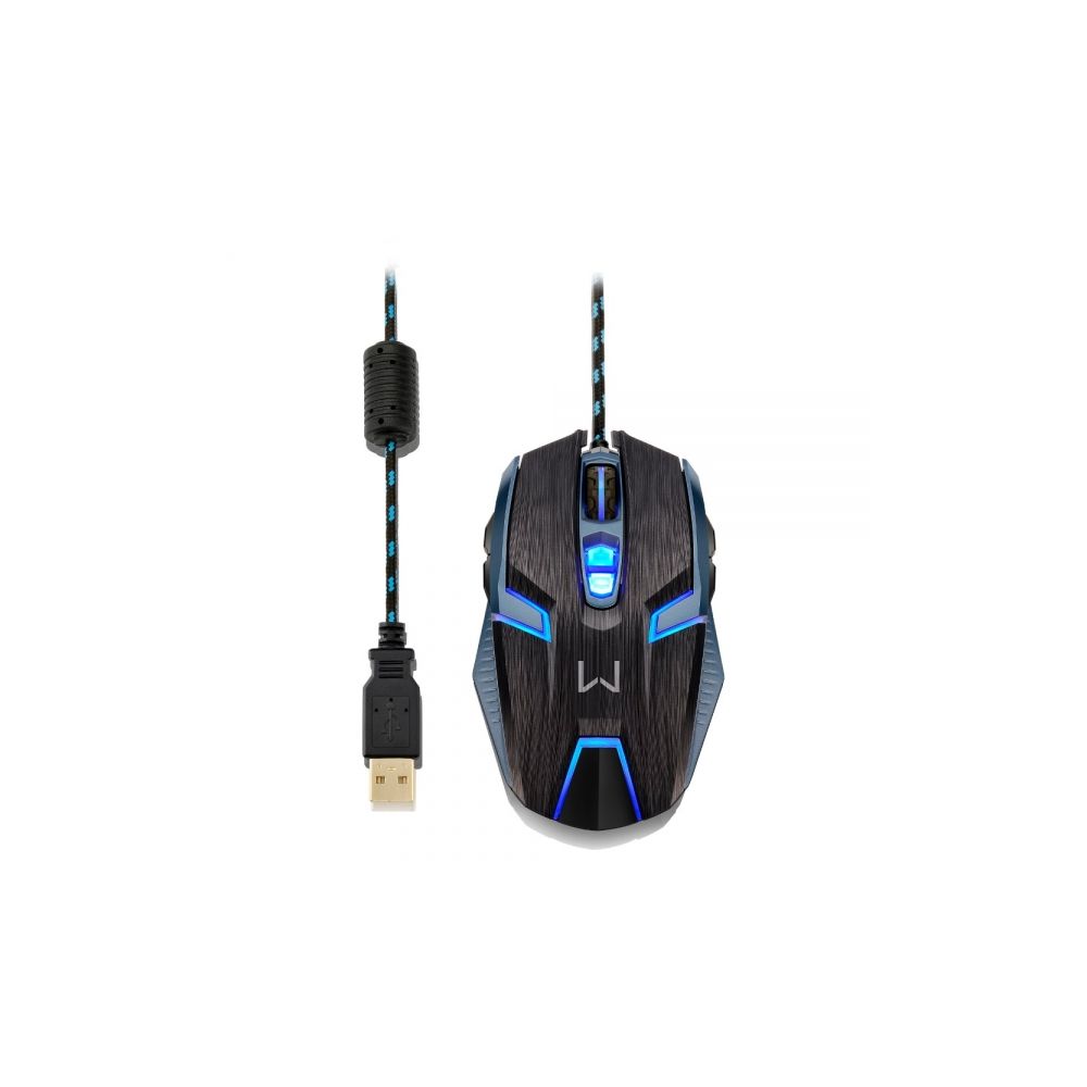 Mouse com Fio Gamer MO252, Warrior, Azul/Preto, 4000DPI - Multilaser