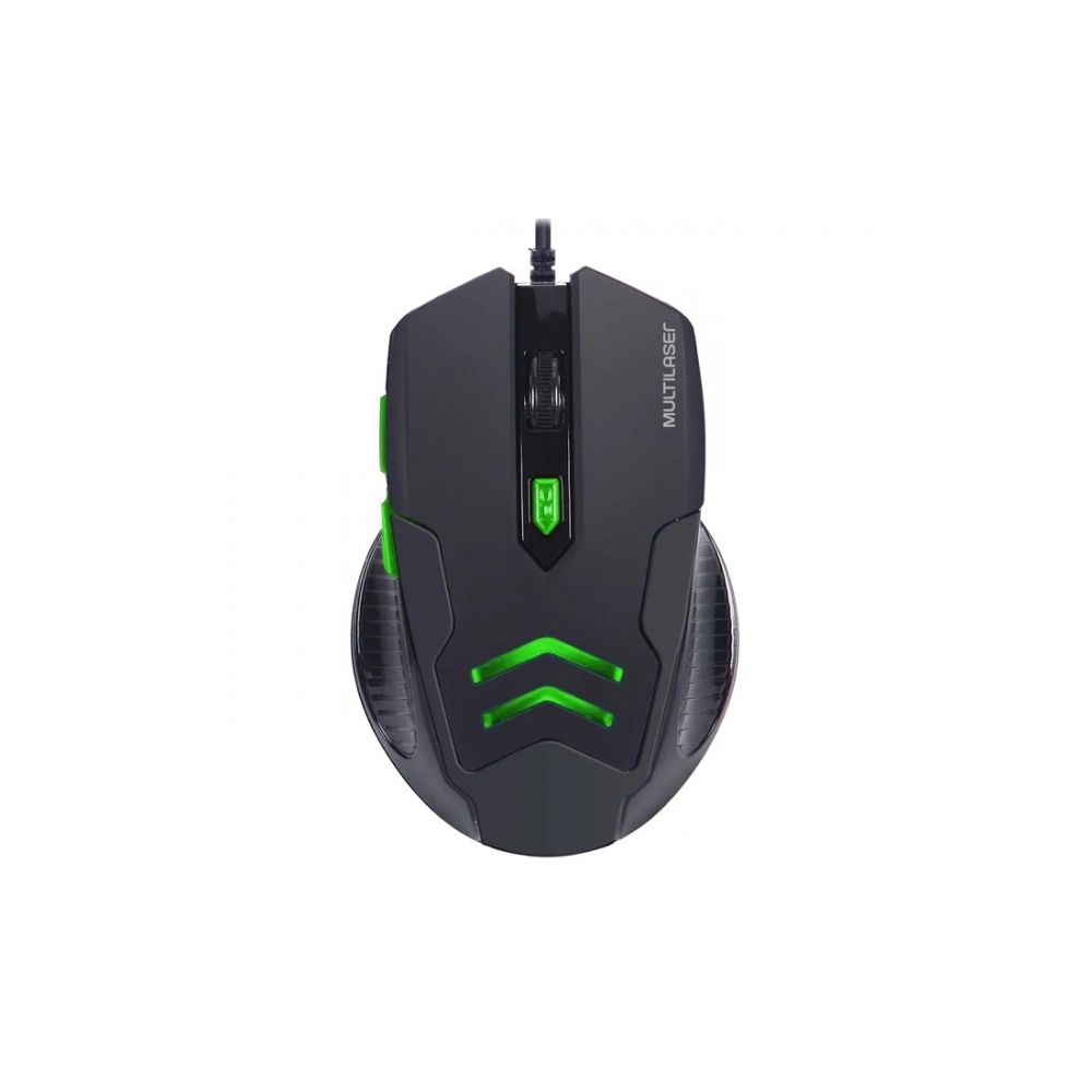 Mouse e Mouse Pad Preto e Verde MO273 - Multilaser