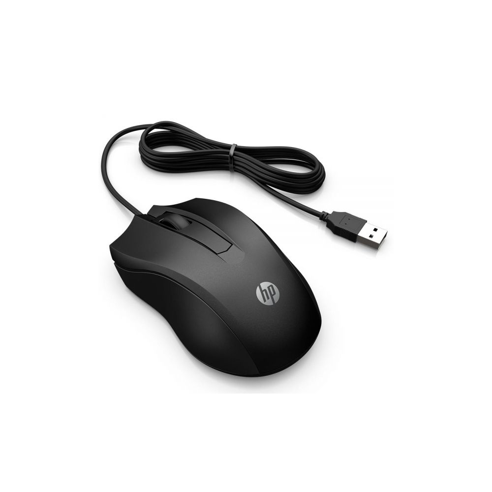 Mouse Óptico 100 1600 DPI Preto 6VY96AA - HP