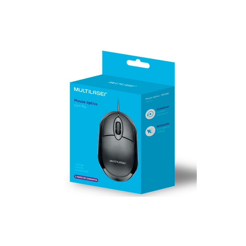 Mouse Classic Box Óptico Full Preto USB - Multilaser