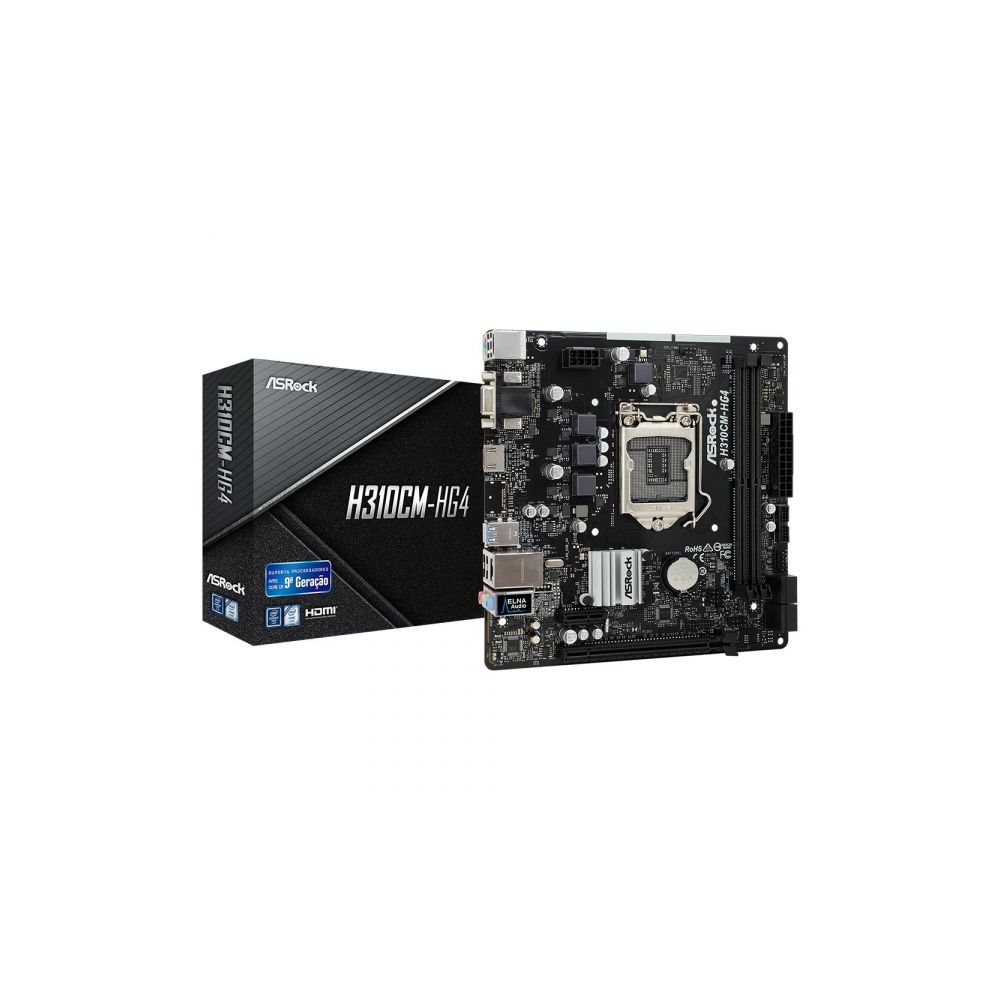  Placa-Mãe H310CM-HG4 Intel LGA 1151 mATX DDR4 - ASRock