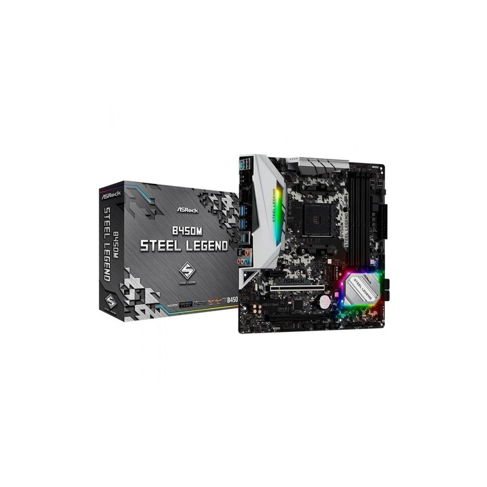 Placa Mãe B450M Steel Legend AM4 – AsRock