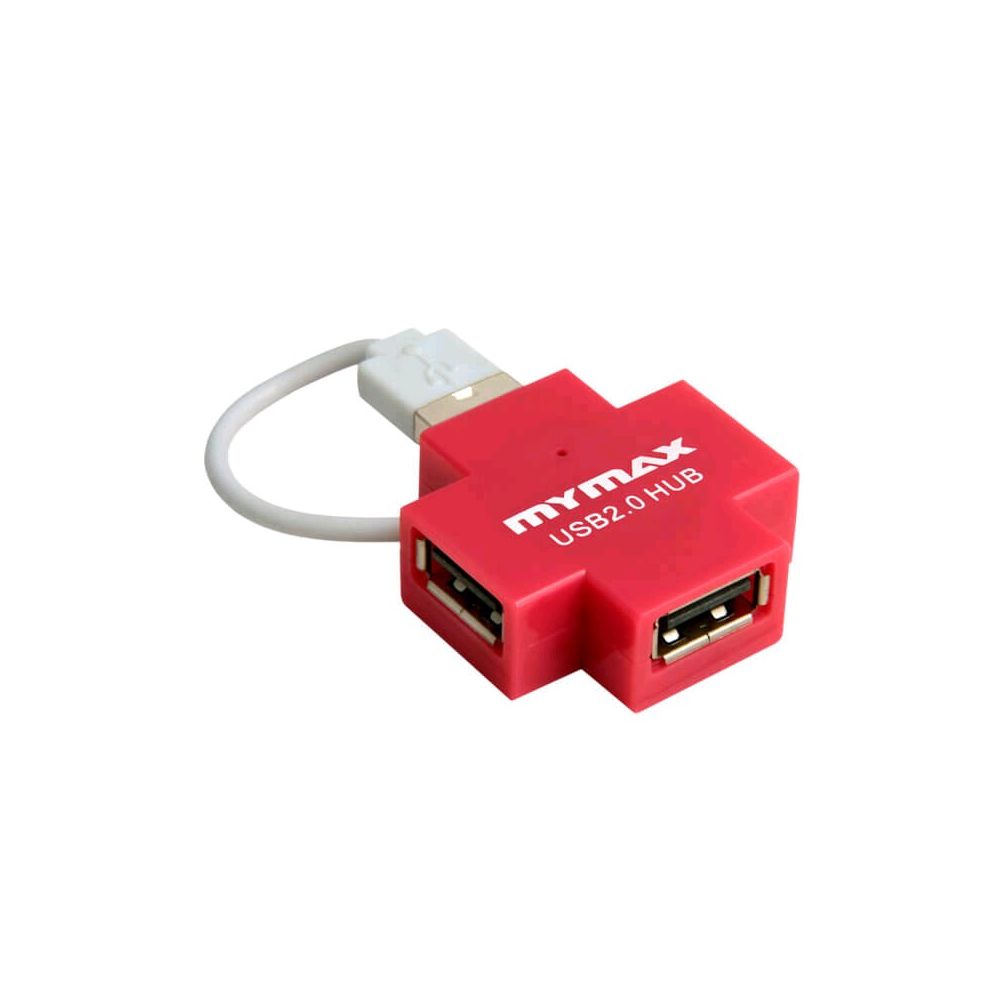 Micro Hub MSWI-USB409/RD 4 Portas USB 2.0 Vermelho - Mymax