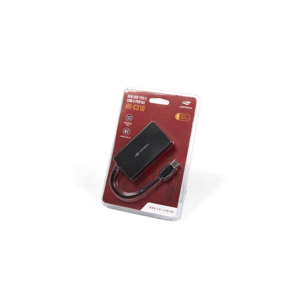 Hub USB-C 3.0 4 Portas HU-C310BK - C3Tech