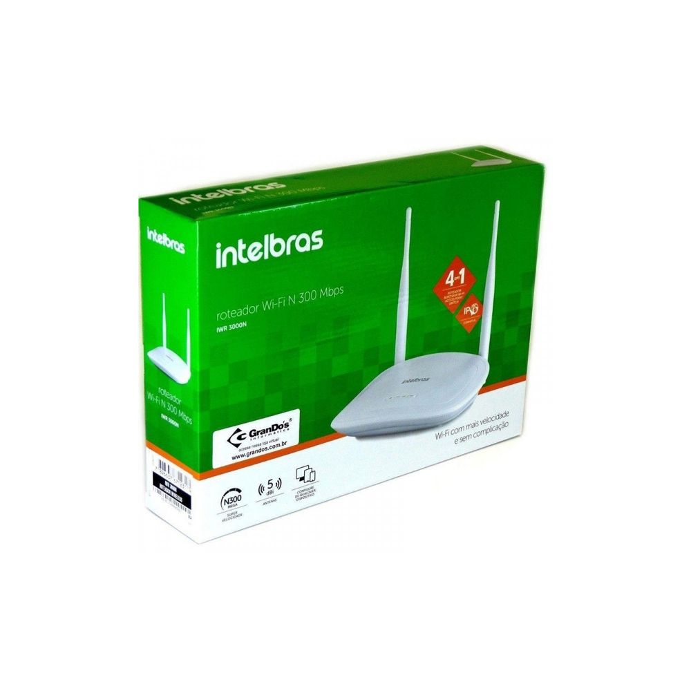 Roteador Wireless N 300Mbps 2 Antenas Branco LWR3000N - Intelbras