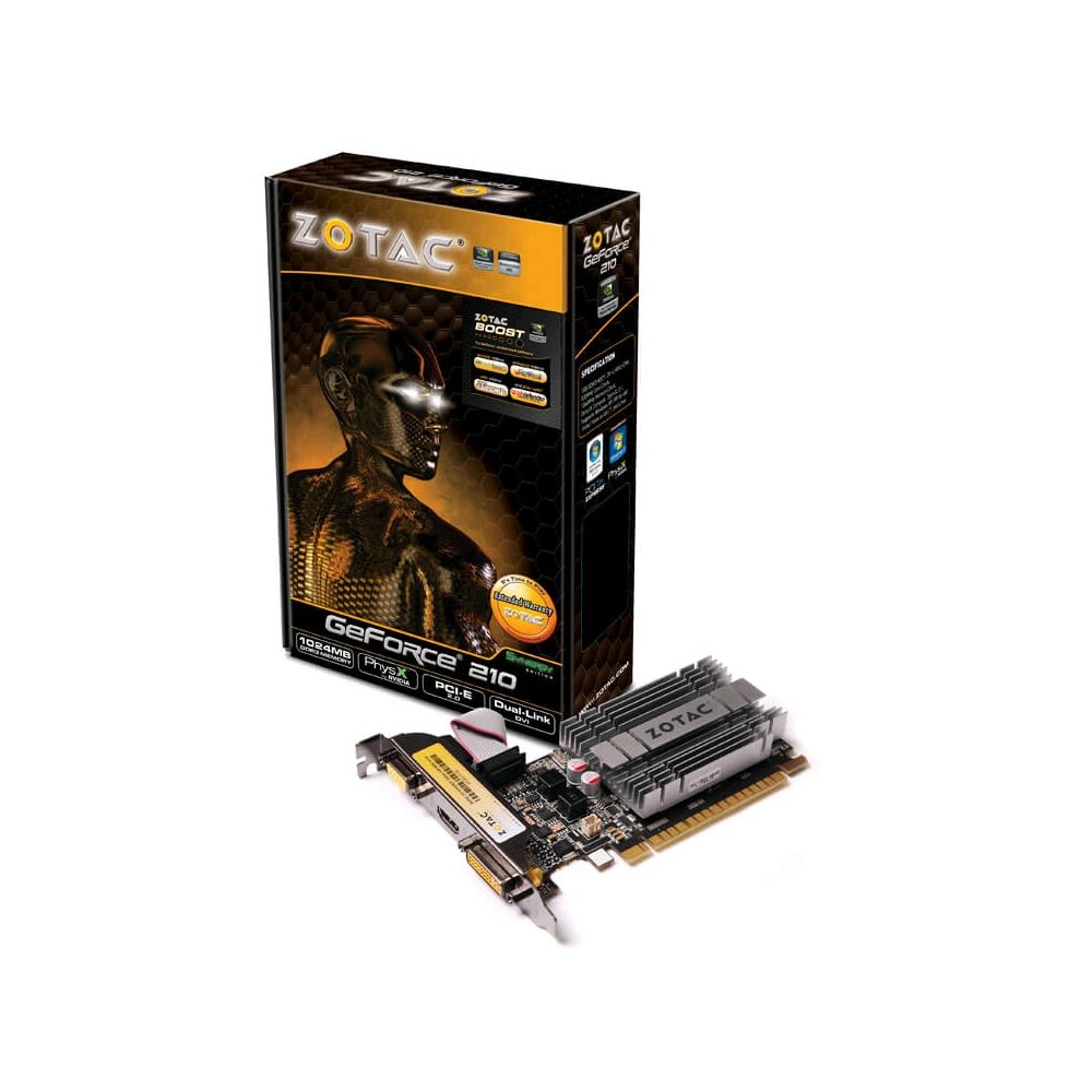 Placa de Vídeo Geforce NVIDIA GT 210 1GB DDR3 64BITS 1066MHZ / 520MHZ 16 CUDA CO
