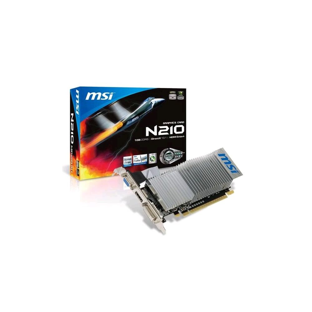 Placa De Vídeo Nvidia Geforce N210 1Gb DDR3 DVI/ VGA/HDMI - MSI