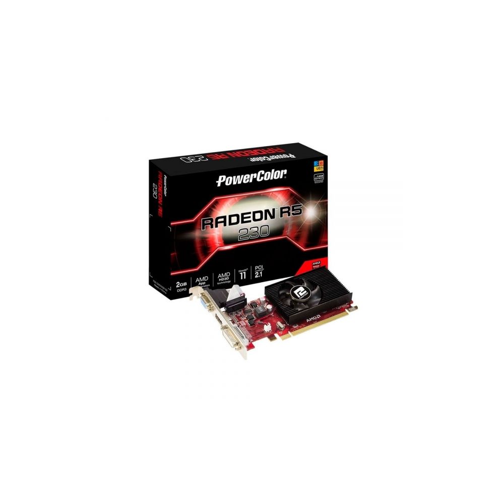 Placa de Vídeo AMD Radeon 2GB, R5230, DDR3, 64 Bits, AXR5-230-2GBK3-HE - Power Color