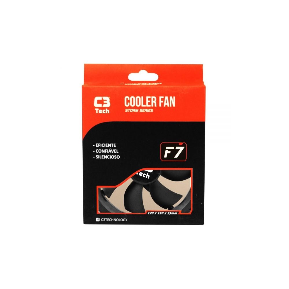 Cooler FAN para Gabinete 120x120x25mm Preto - C3Tech