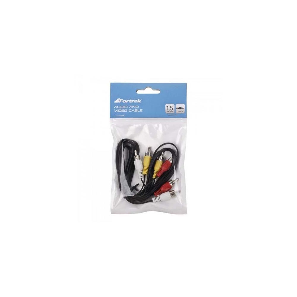 Cabo 3RCA X 3RCA RCA201/1.5 Preto - Fortrek