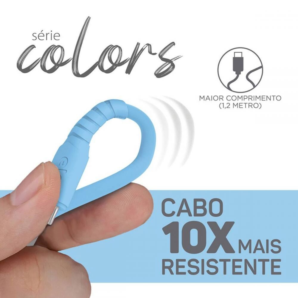 Cabo USB para micro USB 1,2M M512T Azul - Elg