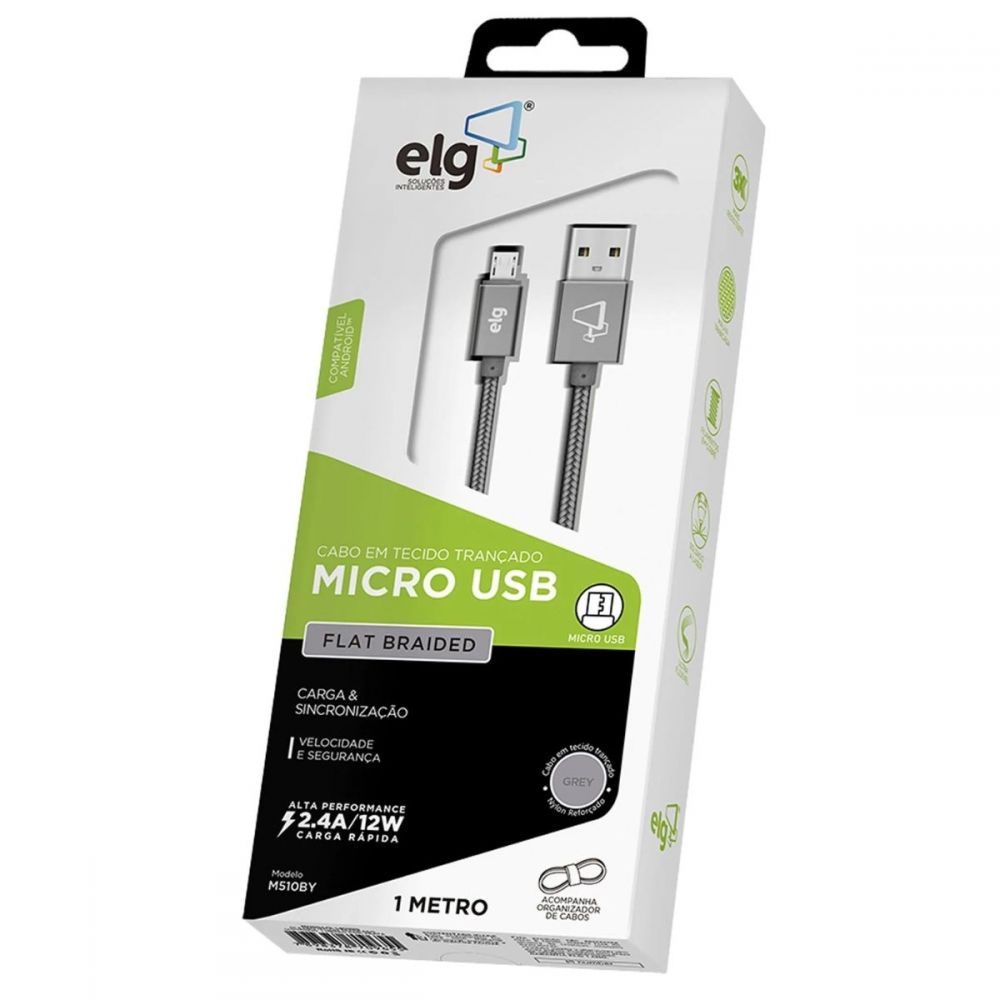 Cabo Micro USB M510BY 1m Cinza - ELG