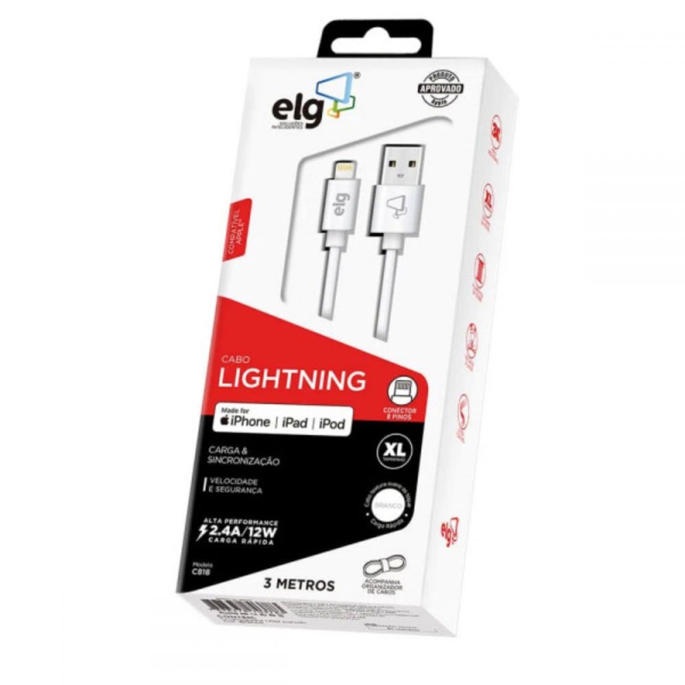 Cabo Lightning p/Recarga e Sincronização C810 - ELG