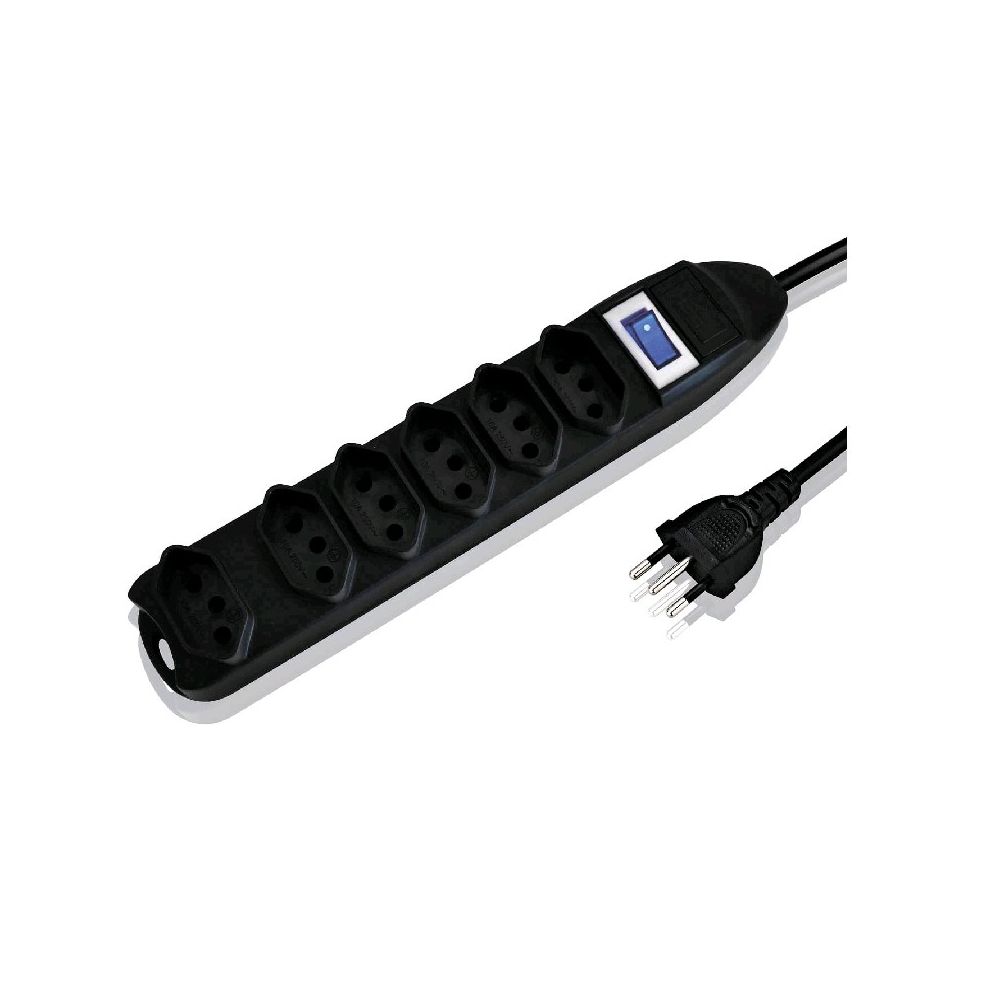 Filtro de Linha 06 tomadas 3336 Preto Bivolt - Leadership