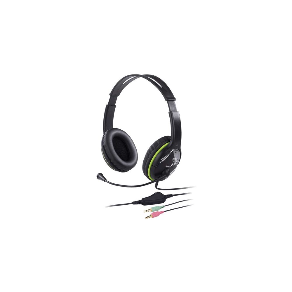 Headset HS-400A, Grafite/Verde, Ergonômico, c/ Microfone - Genius 