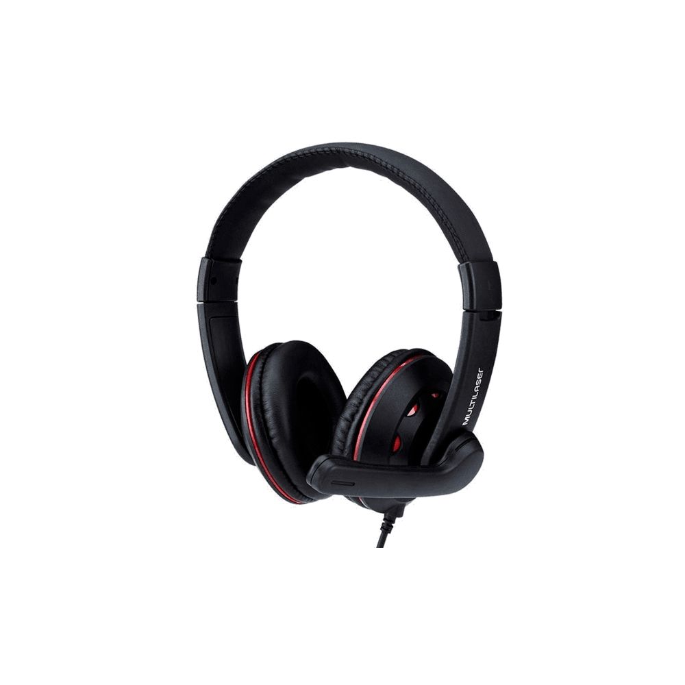 Headset com Microfone PH334 Preto Vermelho USB - Multilaser