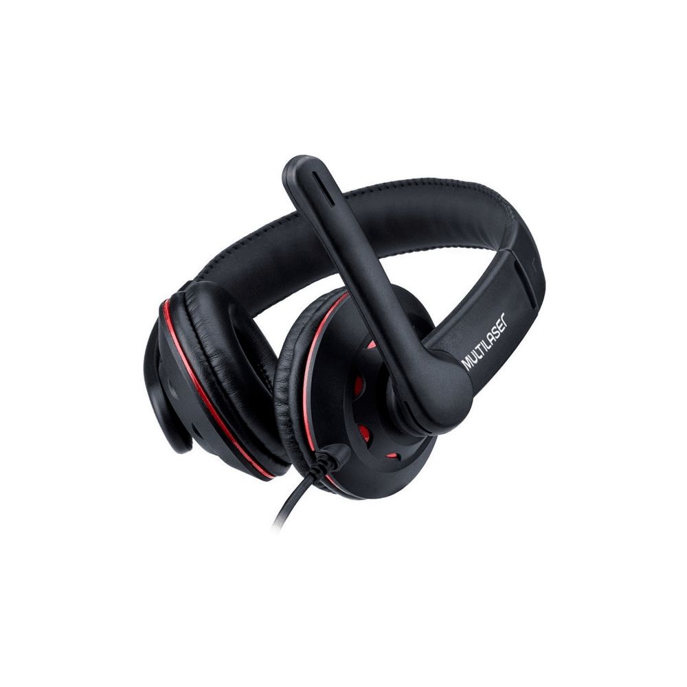 Headset com Microfone PH334 Preto Vermelho USB - Multilaser