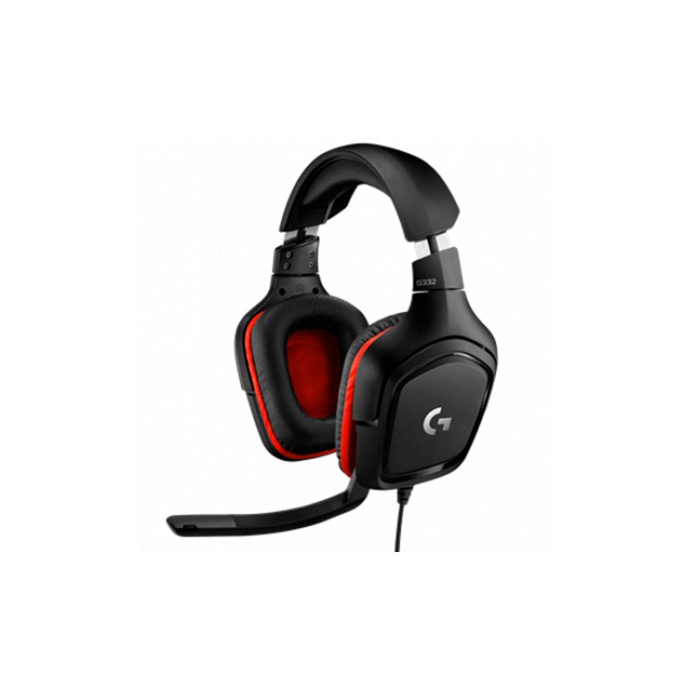 Headset Gamer G332 Preto e Vermelho - Logitech