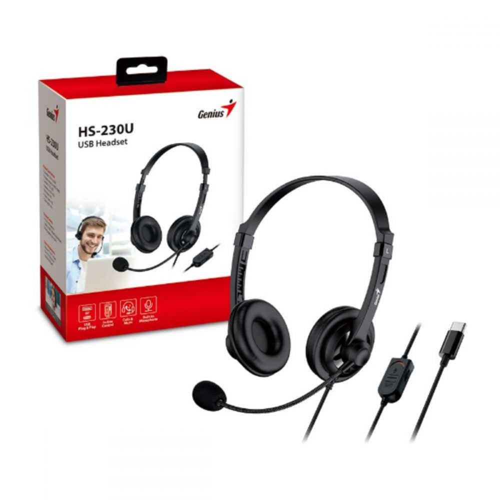 Headset c/Mic Hs-230u Usb-c  – Genius