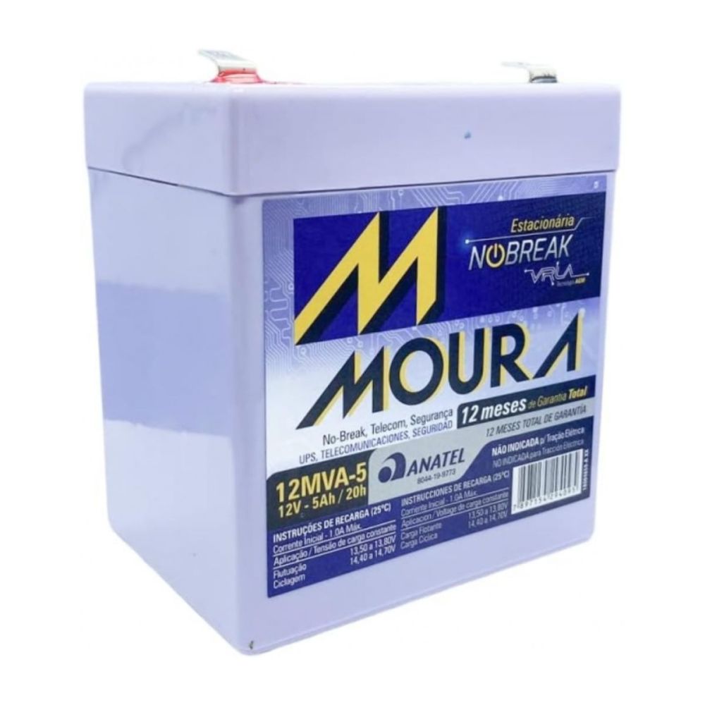 Bateria Selada Para Nobreak 12V 5Ah 12Mva-5 - Moura