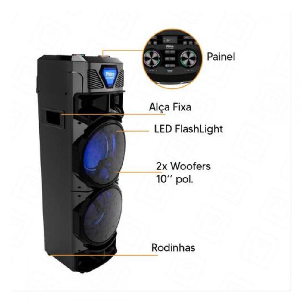 Caixa de som Amplificada PCX21000 2100W - Philco