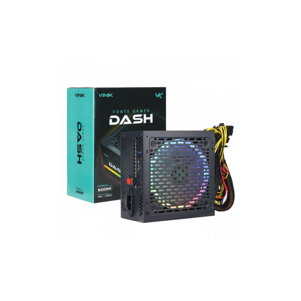 Fonte Gamer Dash 500W Preto VFG500WPR - Vinik
