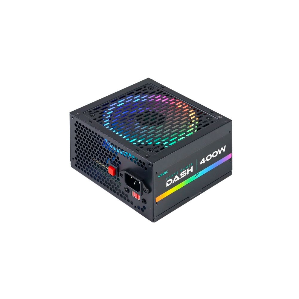 Fonte Gamer Dash 400W Preto Com Fan Led RGB - Vinik