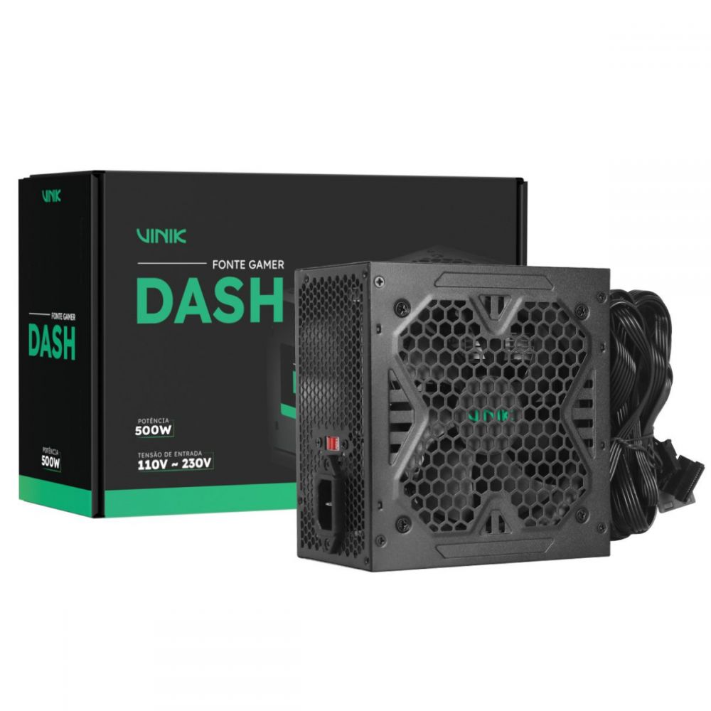 Fonte Gamer Dash 500W Preto Vfg500Wpv3 - VINIK