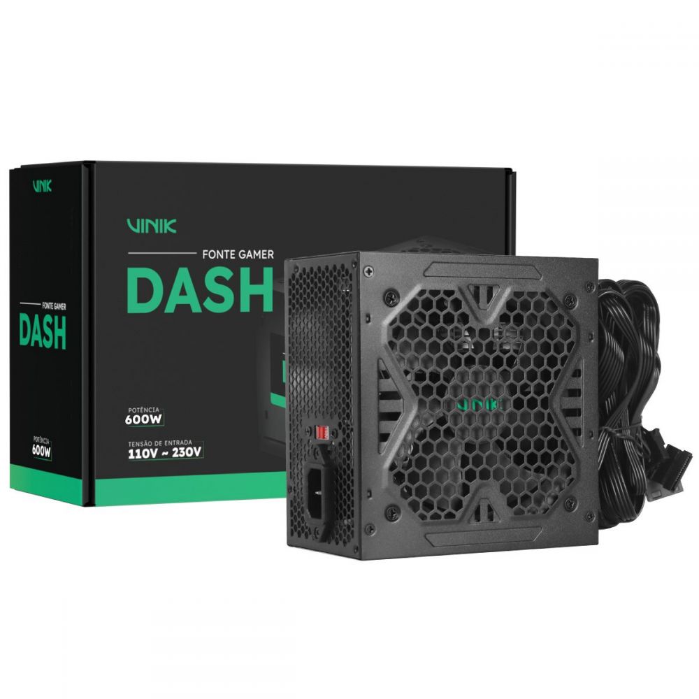 Fonte Gamer Dash 600W Preto Vfg600Wpv3 - VINIK