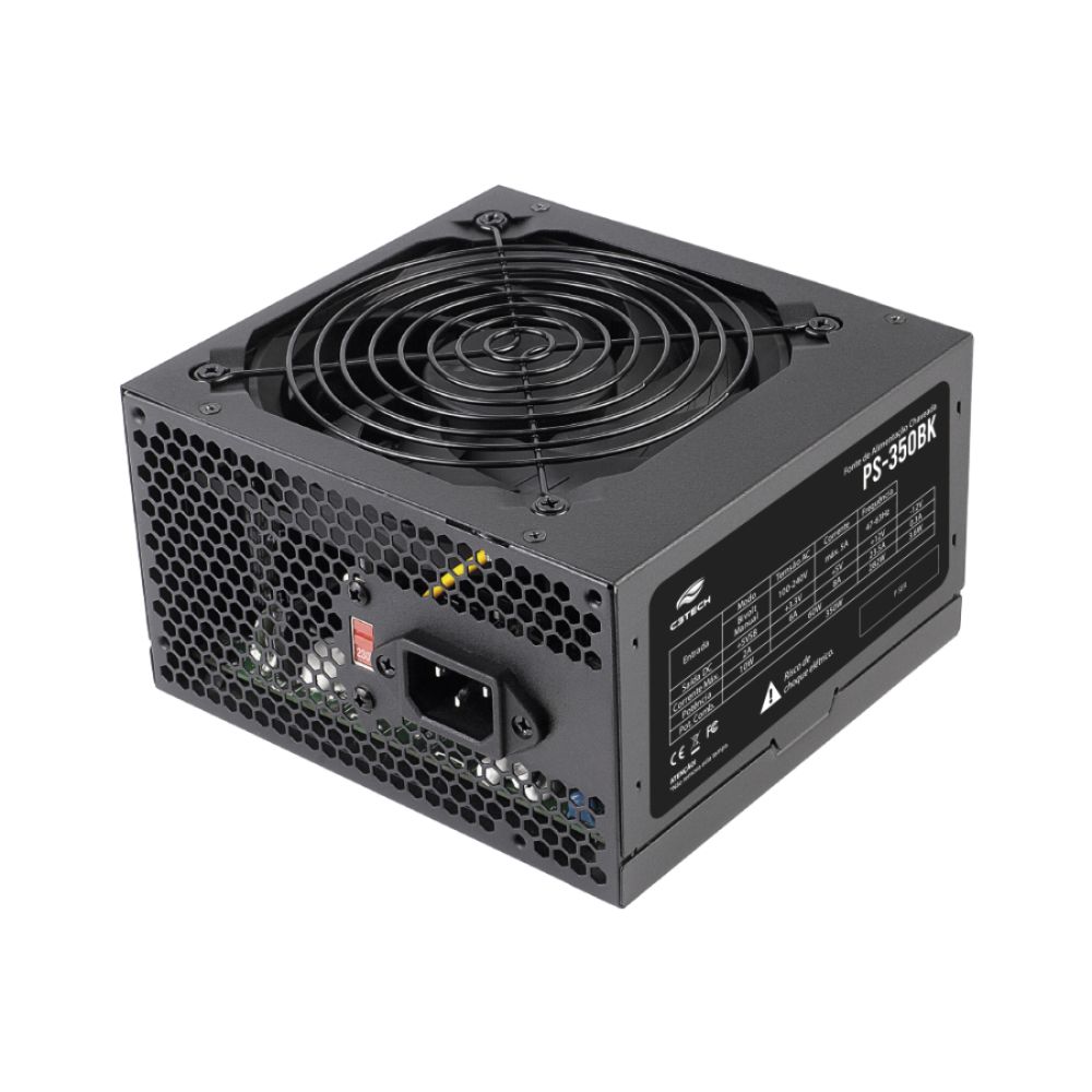 Fonte ATX 350W PS-350BK Preta Sem Cabo - C3Tech