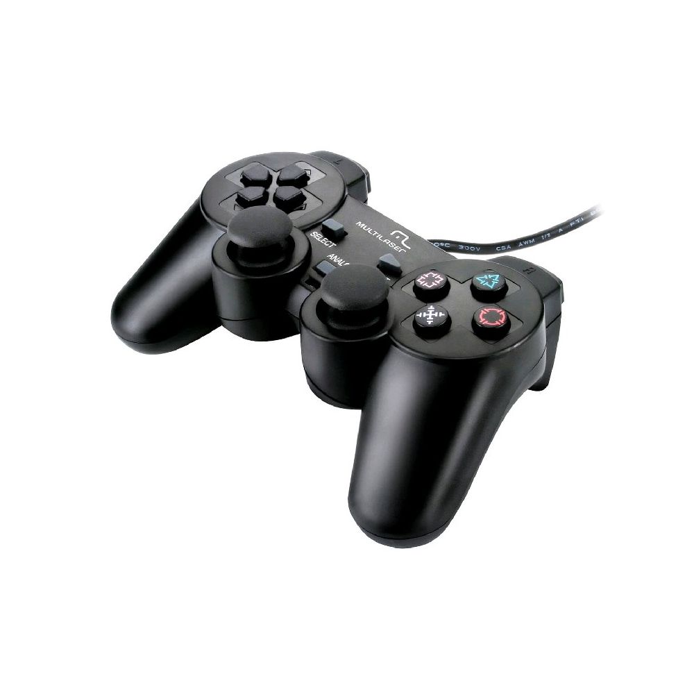 Controle JoyPad 3 em 1 para PS2 e PC JS071 - Multilaser