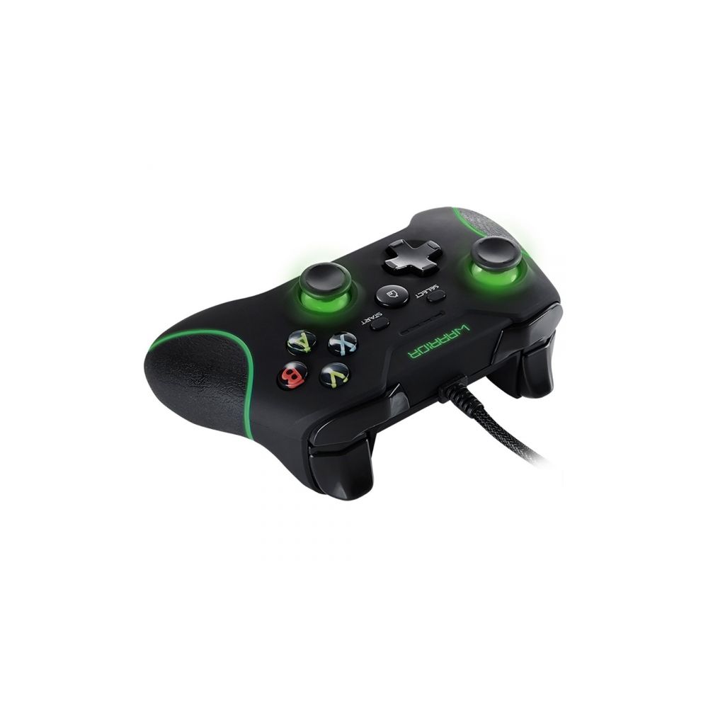Controle Joystick Warrior PC/Xbox 360, Preto/Verde, JS079 - Multilaser 