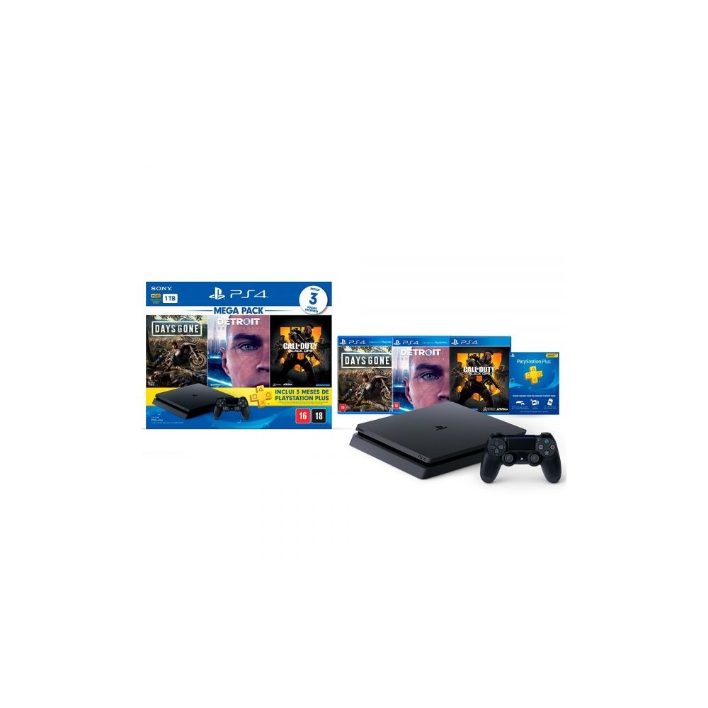 Console Playstation 4 Slim Hits Bundle 5 1 1tb Days Gone Detroit Become Human Call Of Duty Black Ops 4 Sony Games E Consoles Console Ps3 Ps4 Pc Informatica