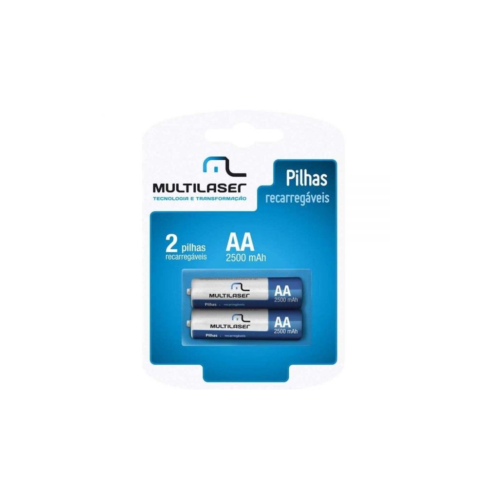 Pilha Recarregável AA 2 Unidades 2500mAh - Multilaser 